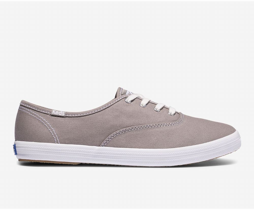 Women's Keds Washable Champion Feat Organic Cotton Sneakers Grey 4672301MI - South Africa